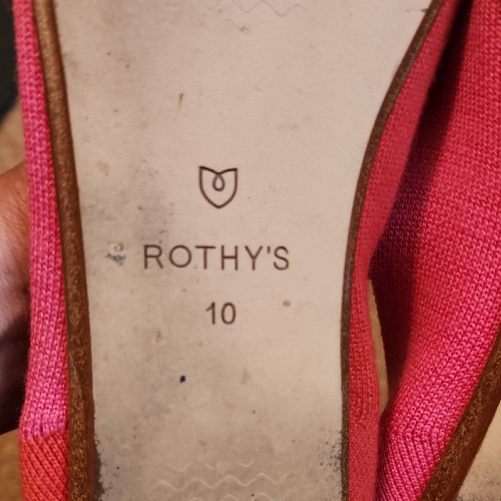 Rothy's X Marta Ferri Flats Flame Azalea Colorblock Especial Edition Retired - Picture 8 of 15